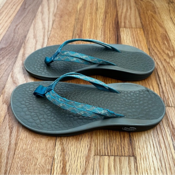 Chaco Flip Flops Blue Grey Women’s Size 7 - Picture 2 of 9